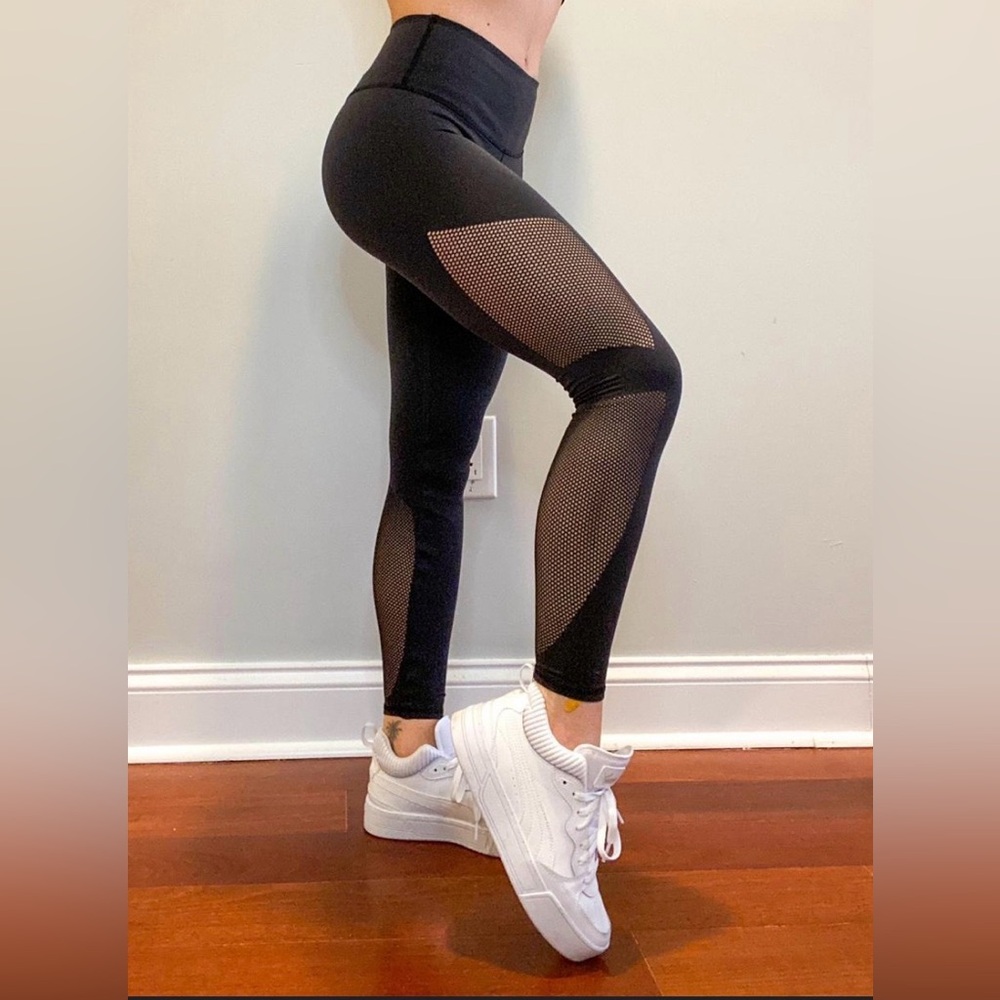 Navy Blue Lululemon Mesh Leggings
